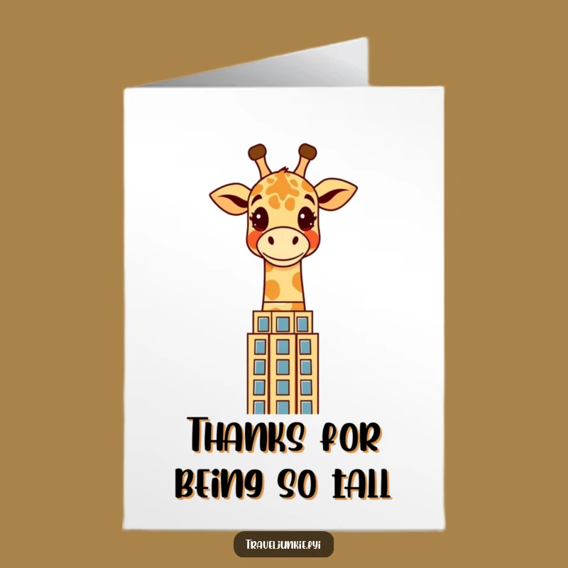 Free Printable Thank You Card: Giraffe's Grateful Skyline Glance