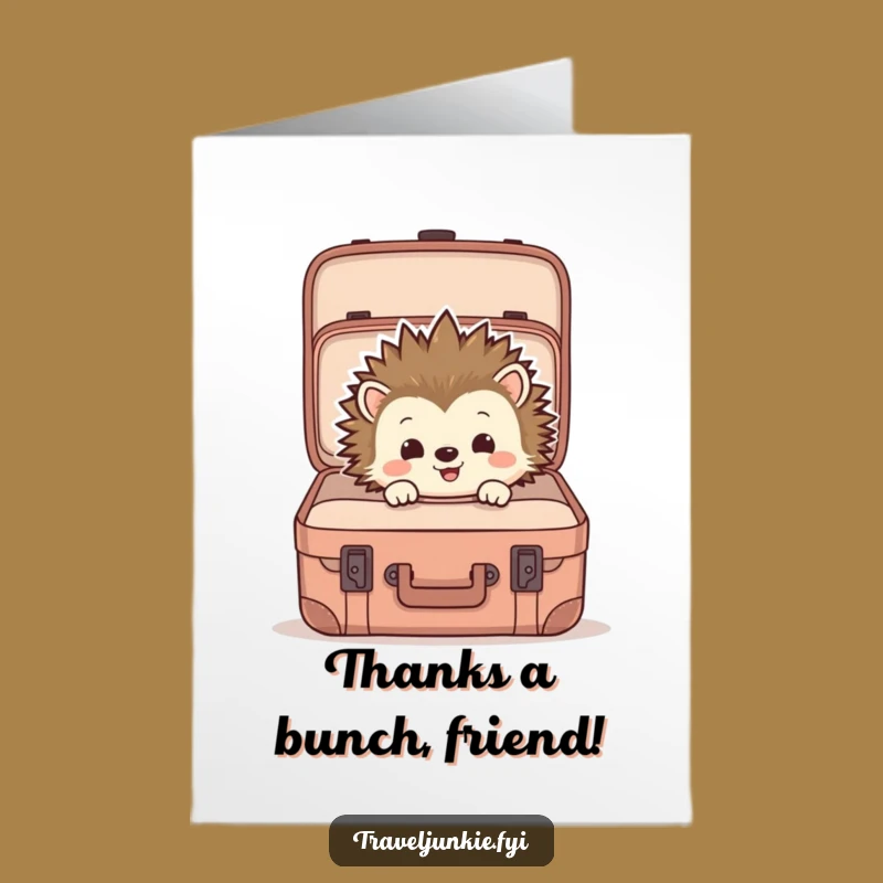 Free Printable Thank You Card: Hedgehog's Packed Surprise - Cute Downloadable