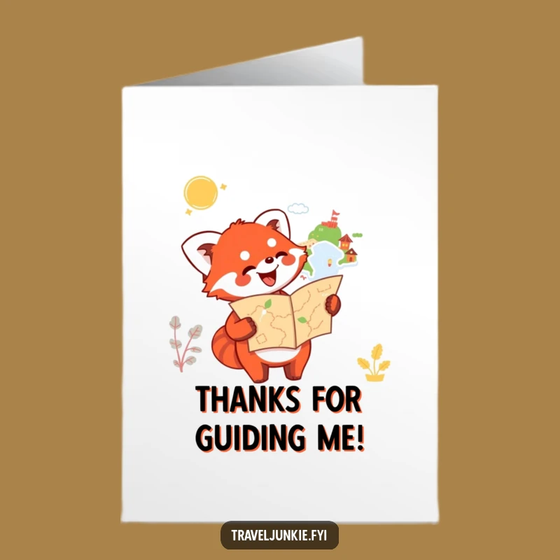 Free Printable Thank You Card: Red Panda's Grateful Direction