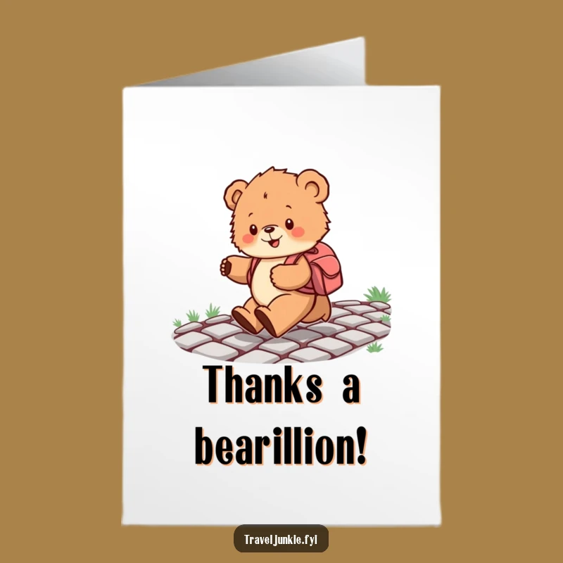 Free Printable Thank You Card: Bear Cub's Gratitude - Cute Downloadable