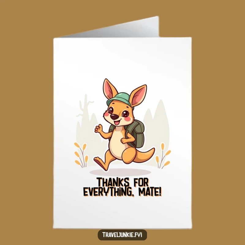 Free Printable Kangaroo Thank You Card Funny Downloadable Gift