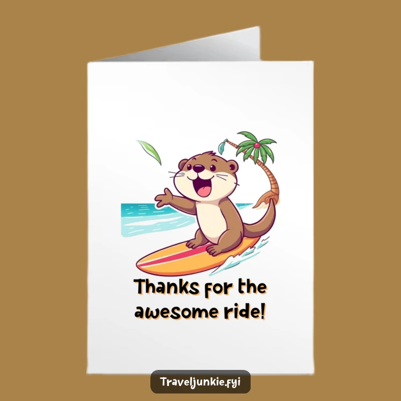 Free Printable Thank You Card: Otter's Grateful Ride to Shore