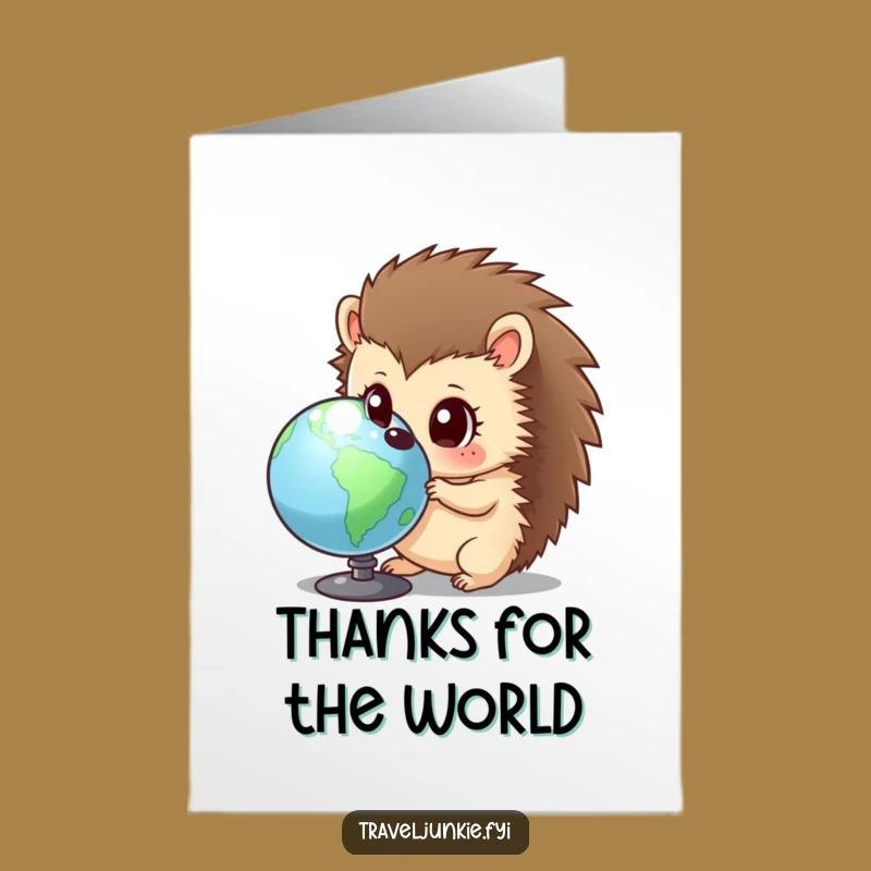 Funny Free Printable Thank You Card: Hedgehog World Thanks, Downloadable