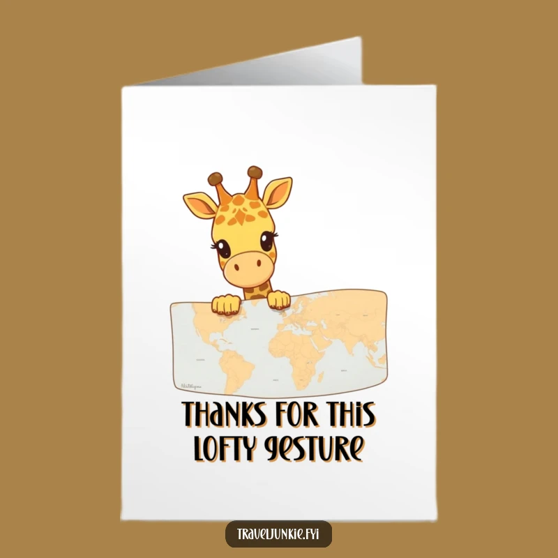 Free Printable Giraffe Map Thank You Card - Funny Downloadable Gift for Heartfelt Thanks