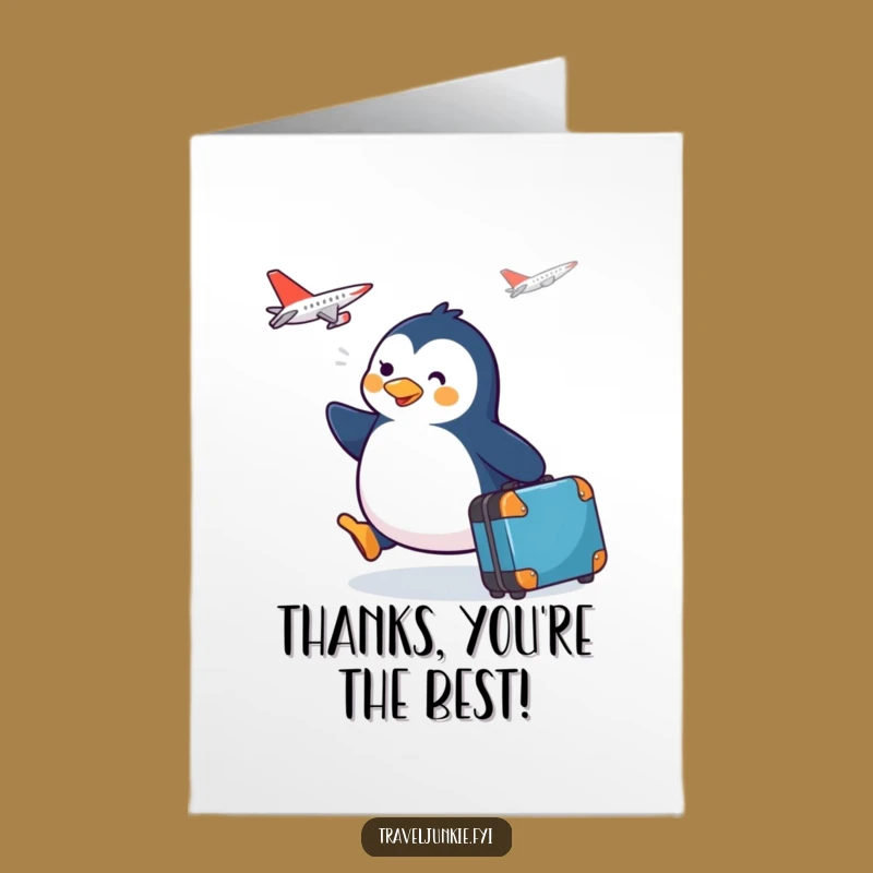 Free Printable Penguin Thank You Card: Funny Downloadable Gift for Gratitude