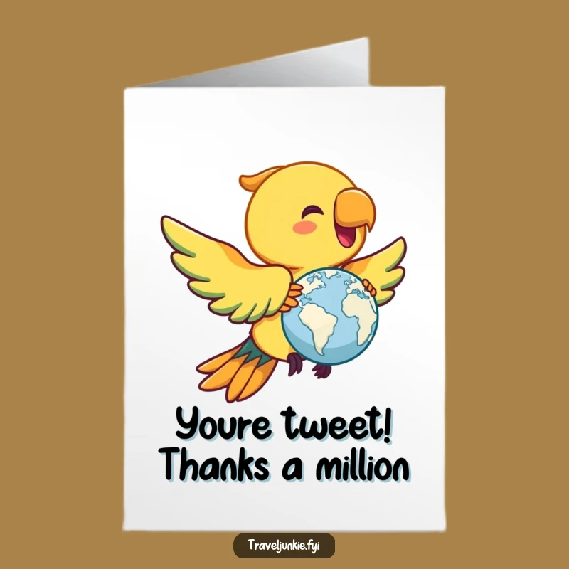 Free Printable Parrot Thank You Card: Grateful Flyer Downloadable Gift