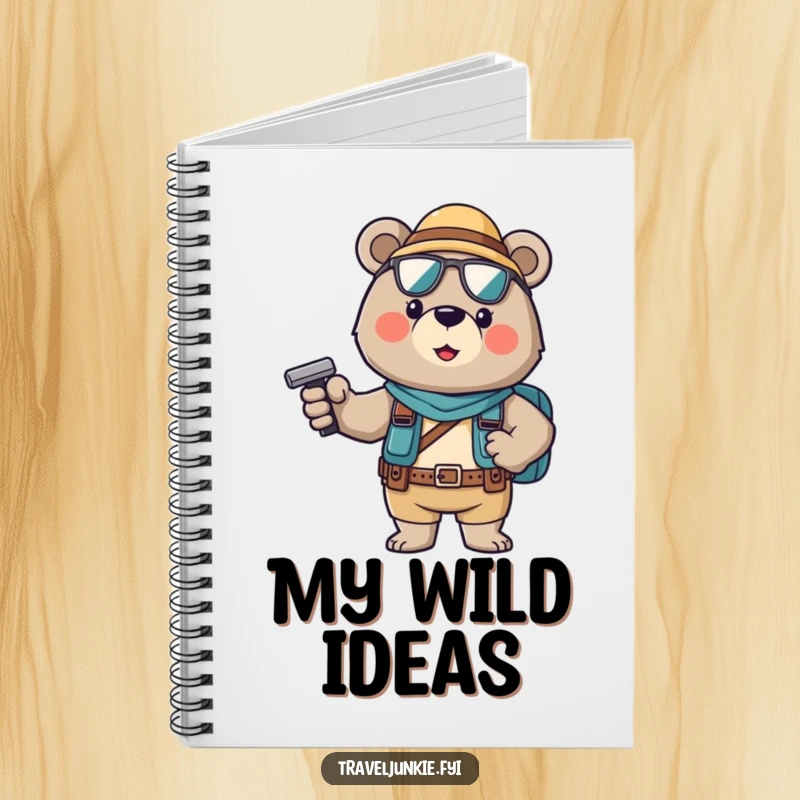 Funny Notebook: A brave bear tourist with a confident pose, inspiring bold thoughts and funny notes.