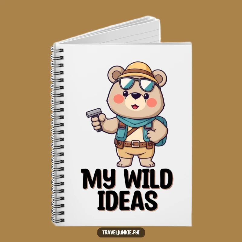 Funny Brave Bear Tourist Notebook: Jot Down Adventures with Humor