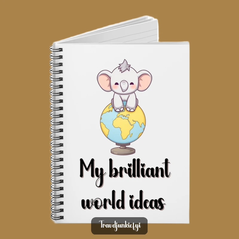 Funny Elephant Globe Notebook: Jot Down Adventures Worldwide