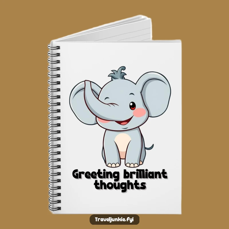 Funny Elephant Greeting Notebook: Jot Down Ideas with a Smiling Trunk Up Pachyderm