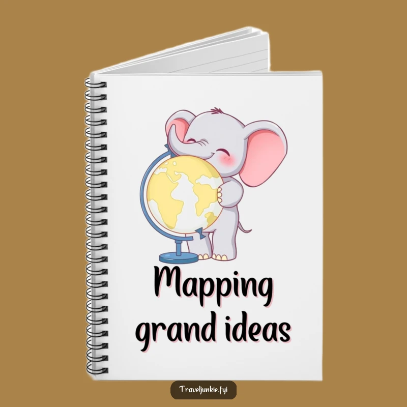 Funny Elephant World Traveler Notebook: Journal your journeys with a cheerful giant, perfect funny gift