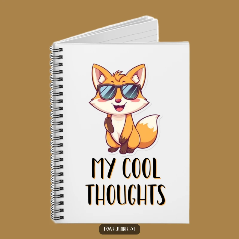 Funny Fox Cool Thoughts Notebook - Sunglasses Character Journal for Ideas