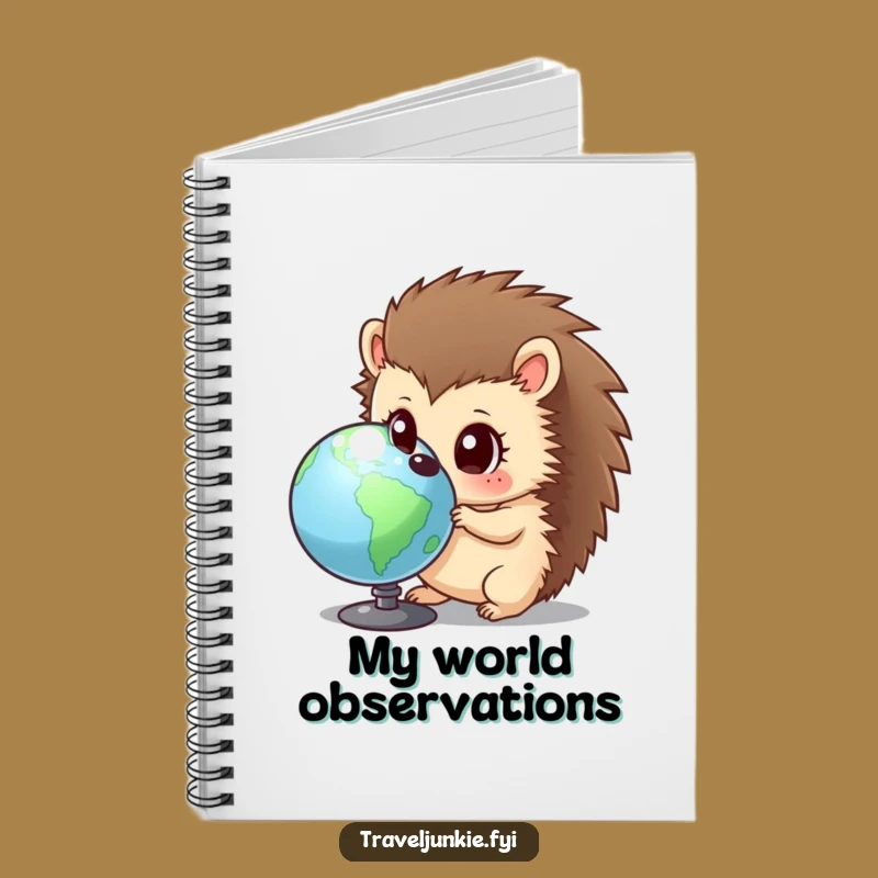 Funny Hedgehog Globe Notebook - Curious Explorer Journal for Ideas