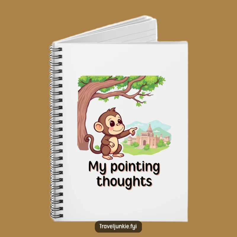 Funny Monkey Pointing Notebook - Journal Adventures & Curious Notes