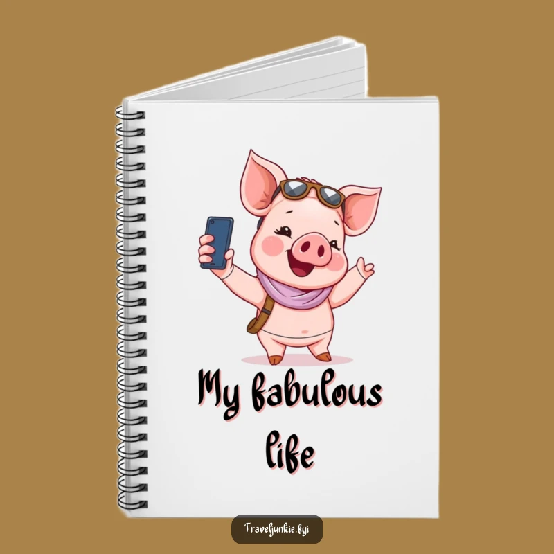 Funny Piglet Tourist Notebook: Jot Down Selfies and Stories