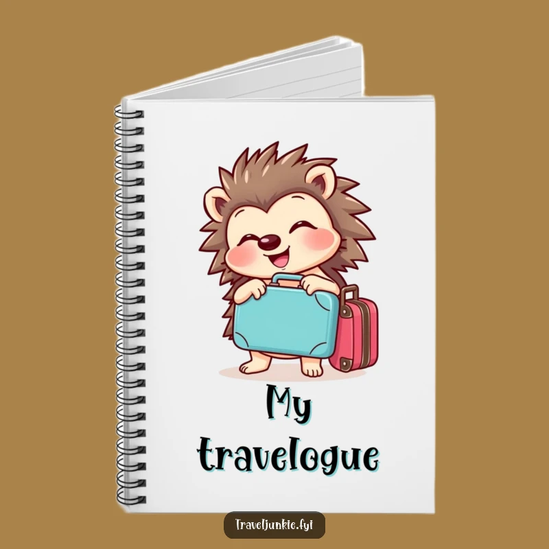 Funny Hedgehog Travel Notebook: Cheerful Journey Journal Gift