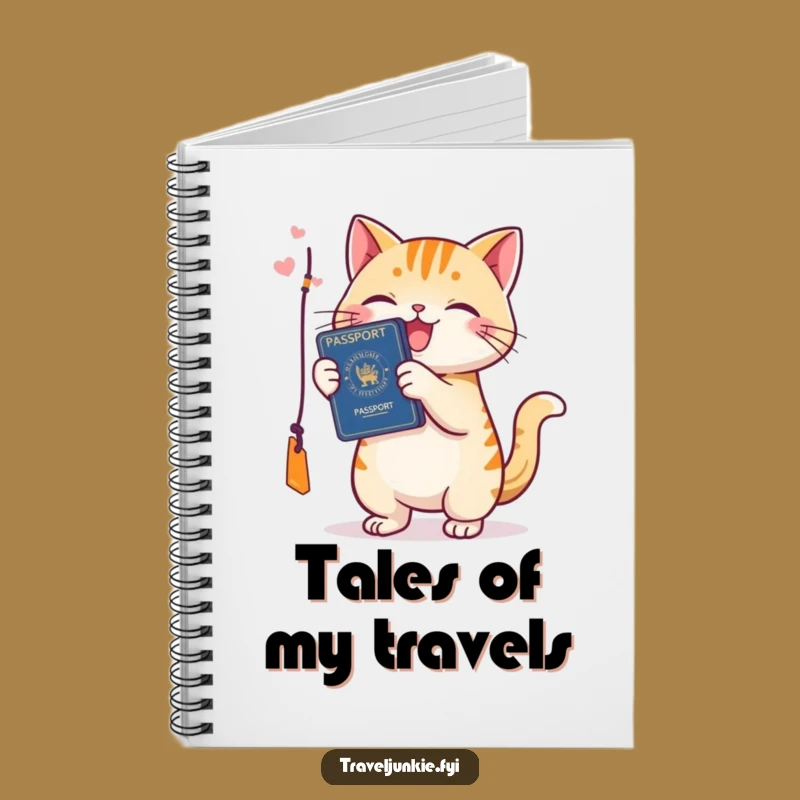 Funny Cat Passport Notebook - Happy Journal Gift for Travelers