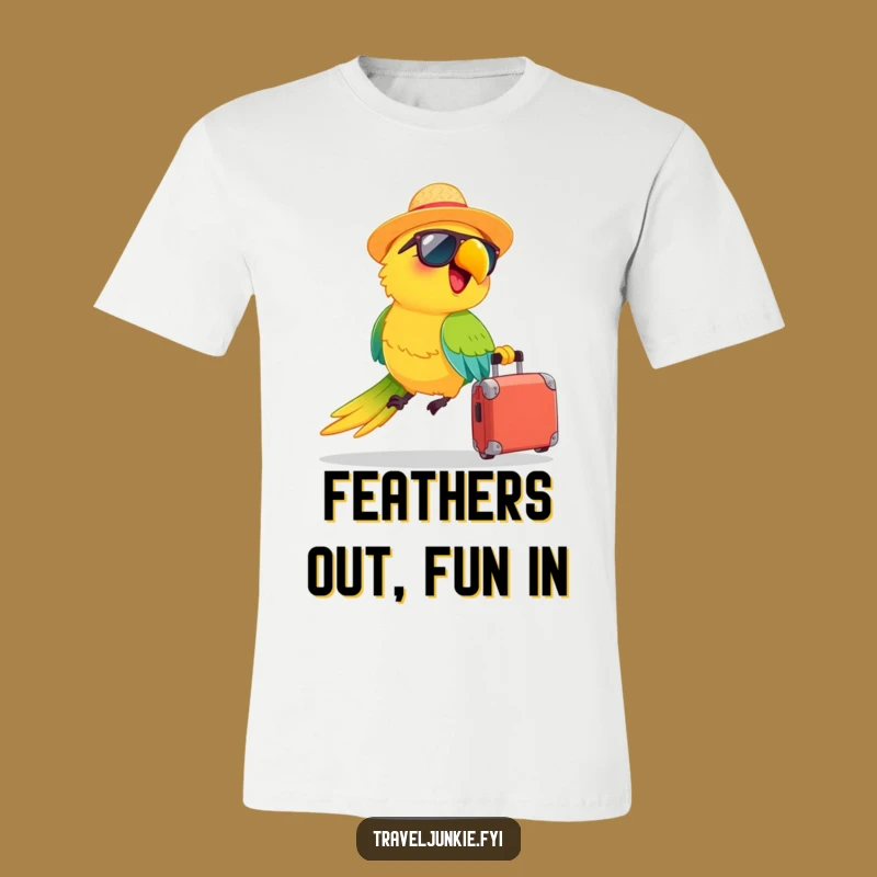 Funny Parrot Jetsetter T-Shirt: Vacation Humor and Style, Ideal Funny Gift