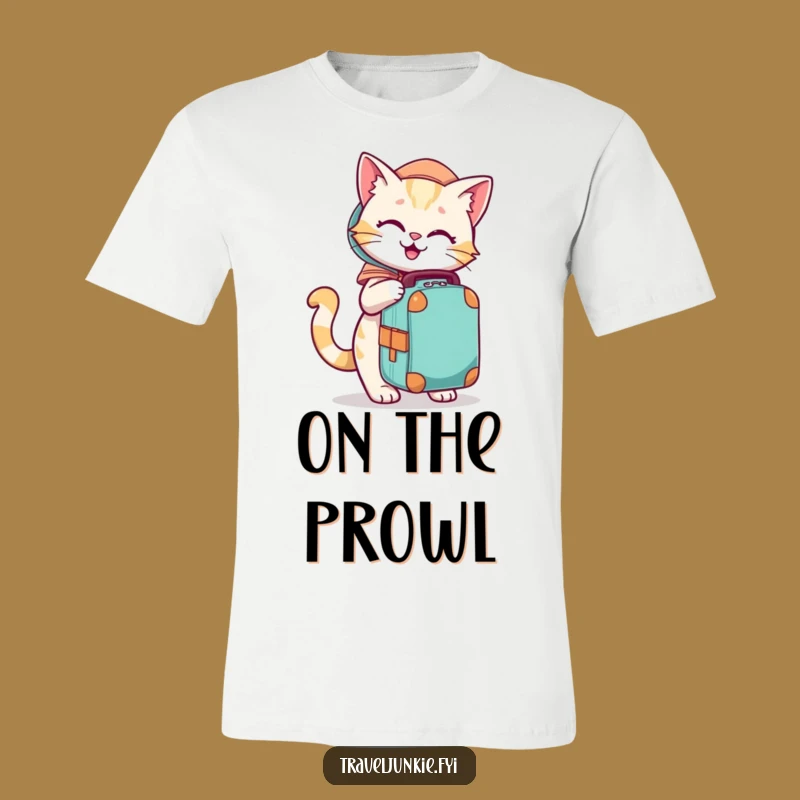 Funny Cat Travel T-Shirt - Playful Character Packing Bag Apparel Gift