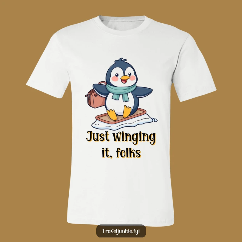 Funny Penguin Sliding T-Shirt: Cool & Comical Arctic Adventure Apparel