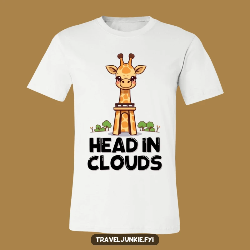 Funny Giraffe Landmark T-Shirt: Curious Explorer Tee, Perfect Gift!