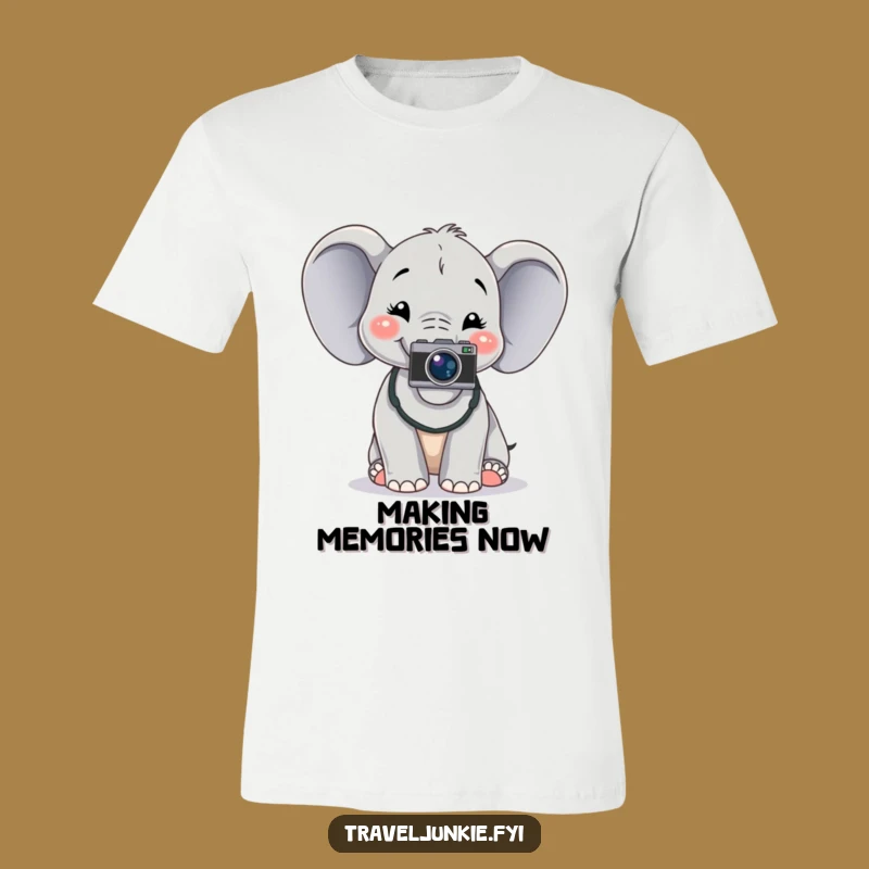 Funny Elephant Paparazzi T-Shirt: Cheerful Pose, Perfect Humorous Photography Gift