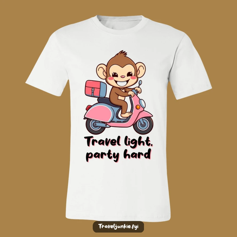 Funny Monkey Scooter T-Shirt - Hilarious Travel Graphic Tee Gift
