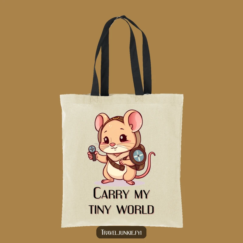 Funny Mouse Wanderer Tote Bag: Carry Your Compass with Humor