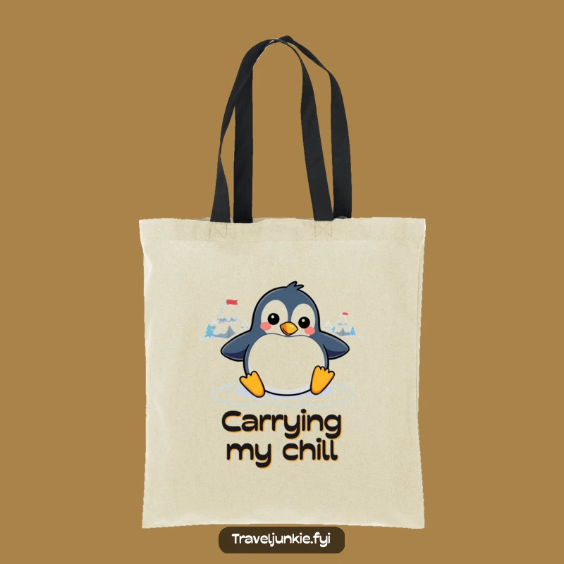 Funny Penguin Slide Tote Bag: Playful Character Carry-All for Everyday Adventures