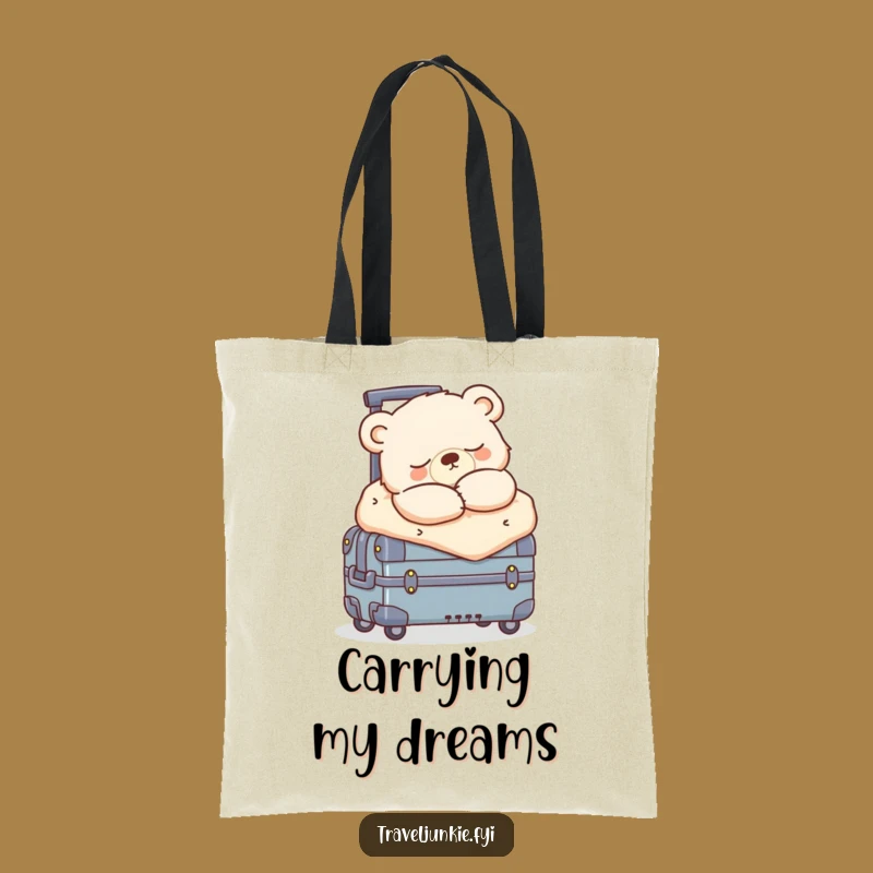 Funny Sleepy Bear Cub Tote Bag: Adorable Cozy Traveler Tote Gift!