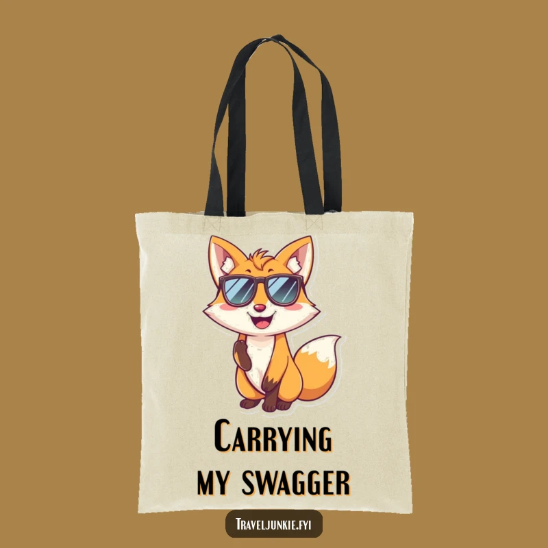 Funny Fox Cool Pose Tote Bag - Stylish Sunglasses Character Carry-All