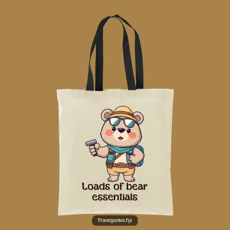 Funny Brave Bear Tourist Tote Bag: Carry Your Humor in Style