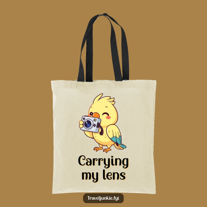 Funny Parrot Camera Tote: Cheerful Photographer's Carry-All Bag, Gift Idea