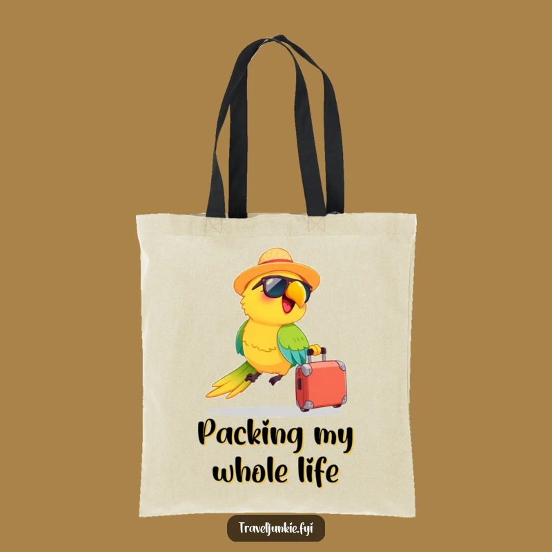 Funny Parrot Suitcase Tote Bag: Carry Your Essentials with Tropical Humor, Perfect Gift