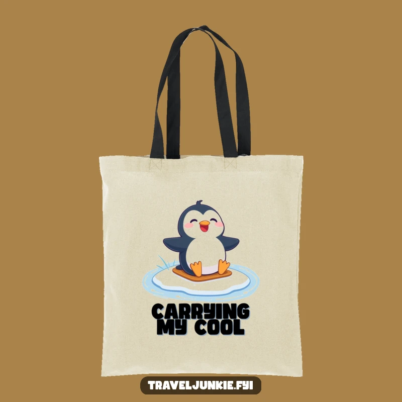 Funny Penguin Lake Slide Tote Bag - Joyful Fun, Perfect Funny Gift