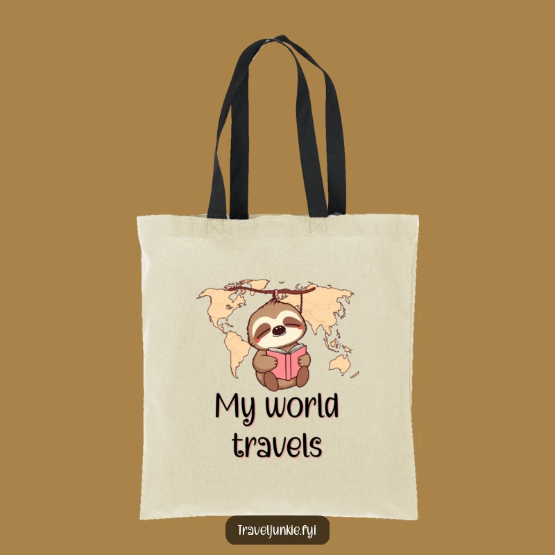 Funny Sloth World Map Tote Bag: Carry Your Travels, Slowly and Stylishly!