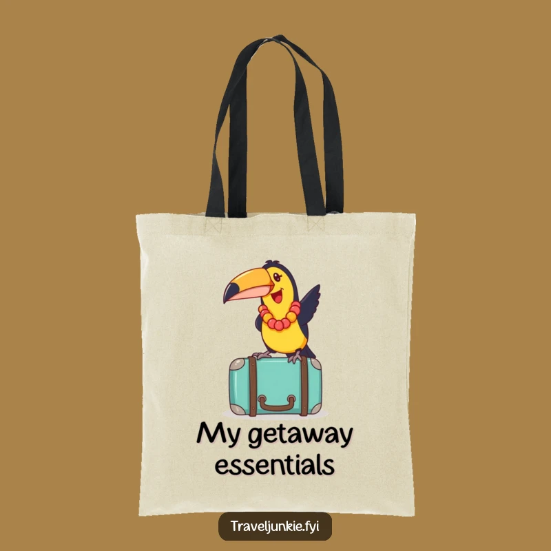 Funny Toucan Lei Tote Bag: Joyful Tropical Traveler Shopping Bag Gift!