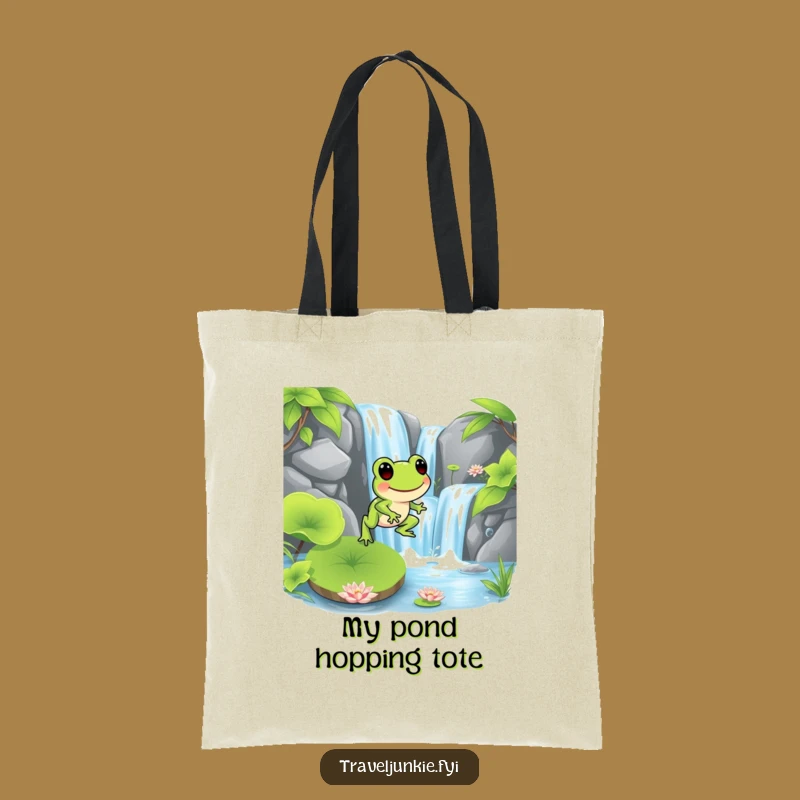 Funny Frog Hopping Tote Bag: Chic & Comical Carry-All for Essentials